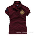 Women's slim fit polo shirt with high quality embroidery logo